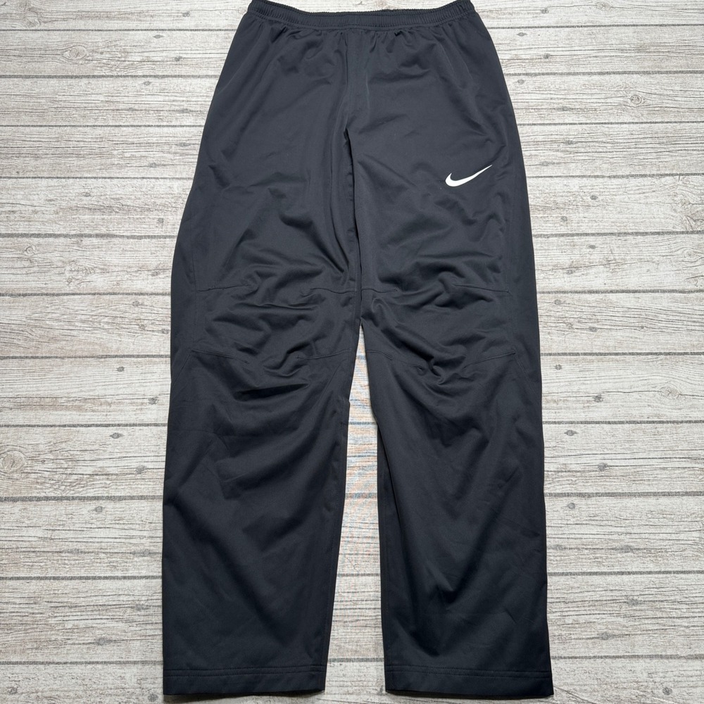 Nike Track Pants Men's Large Black Mesh Lined Storm-FIT Swoosh Athletic Training